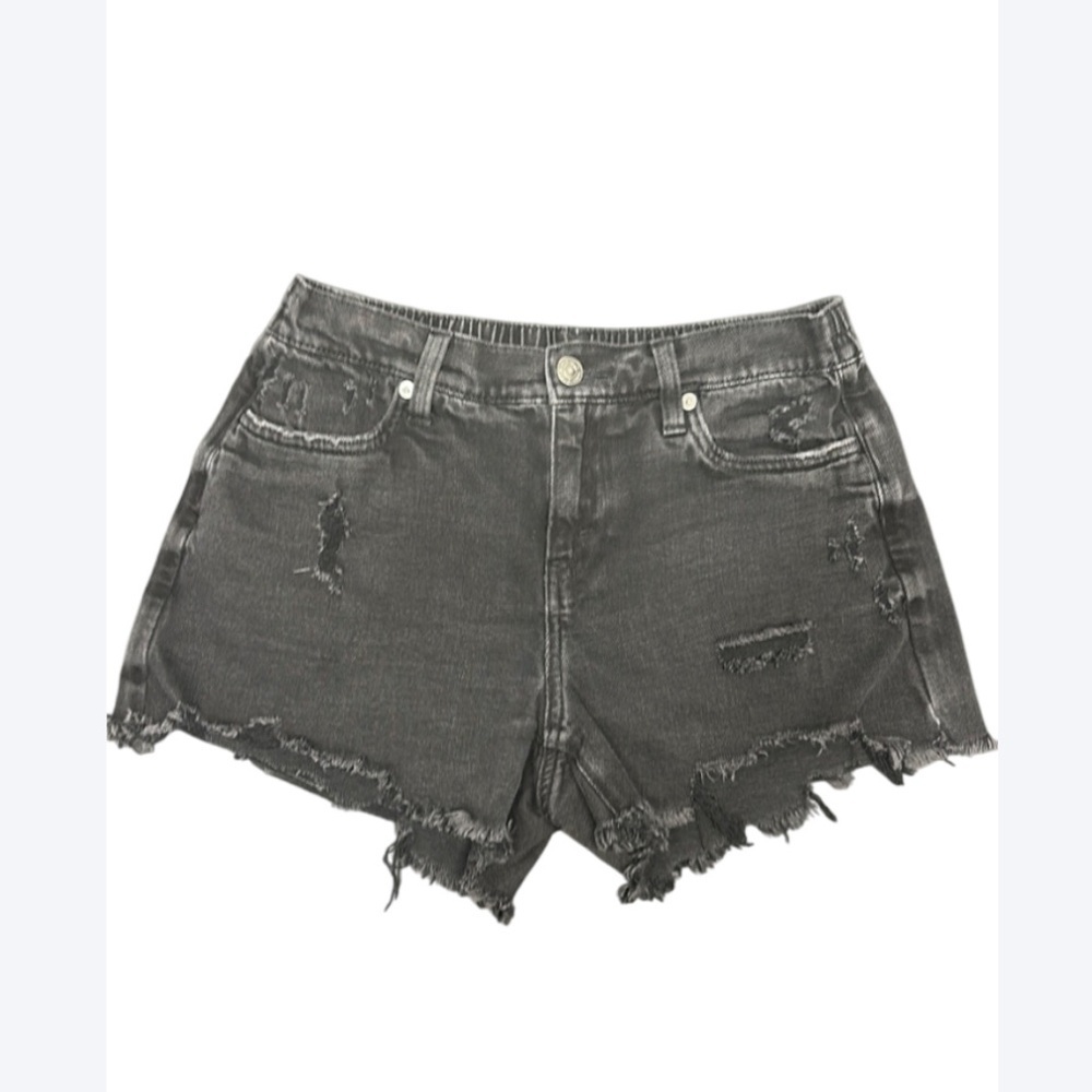 🖤 Aerie Black Distressed Denim Shorts
Size XS
